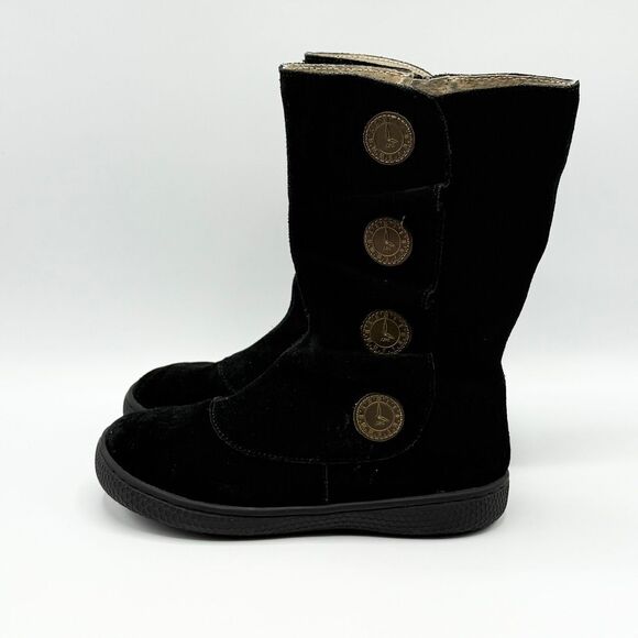 Livie & Luca Black Suede Tiempo Boots with Clock-Like Buttons - Little Kid US si - Picture 6 of 14